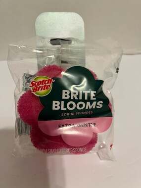 💥💥Scotch-Brite Brite Blooms Extra Gentle Bloom Shaped Scrub Sponge
